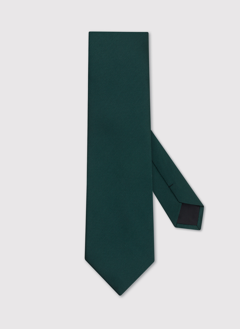 Basicowy gładki zielony krawat