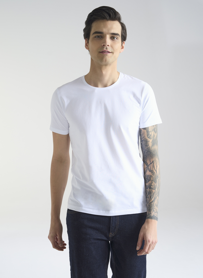 Biały gładki T-shirt Basic