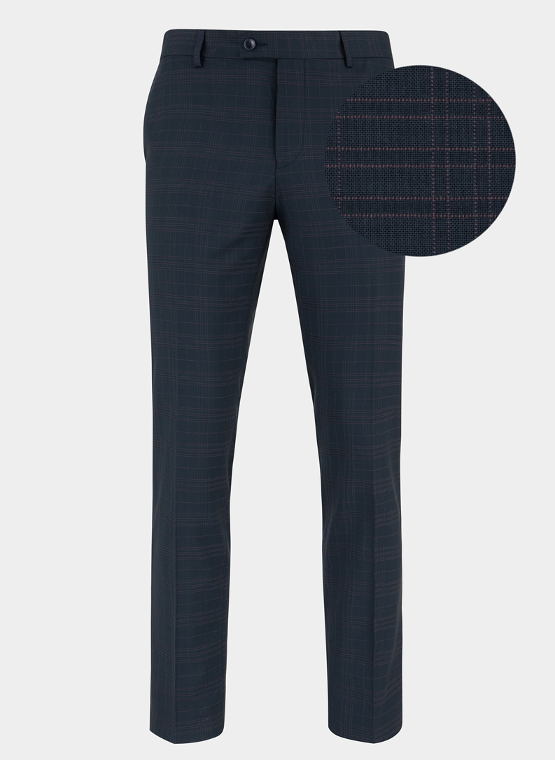 Granatowe spodnie garniturowe P21WF-6G-068-G