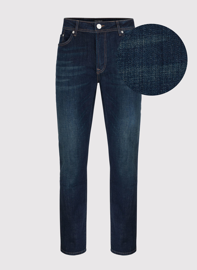 Granatowe spodnie męskie jeansowe 