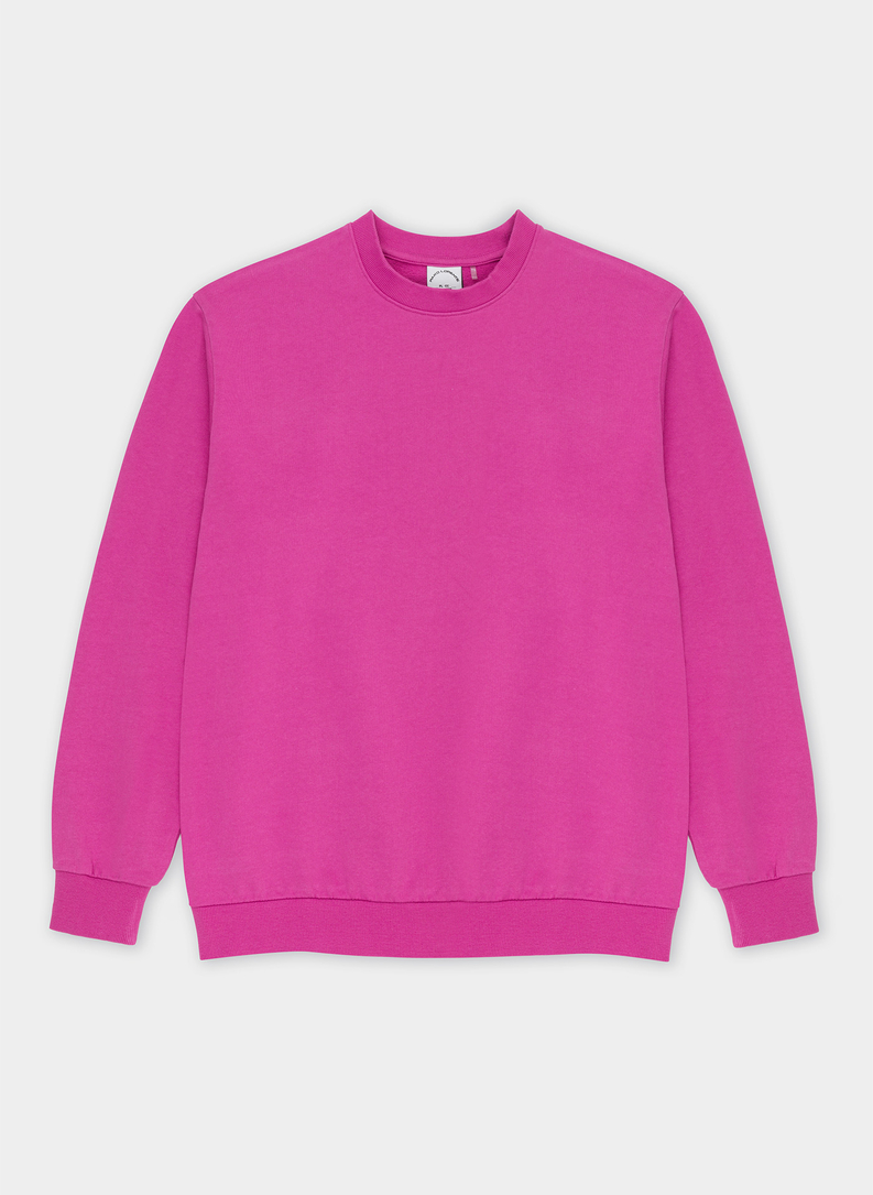 Różowa bluza oversize z okrągłym dekoltem C22SF-2B-004-R-0
