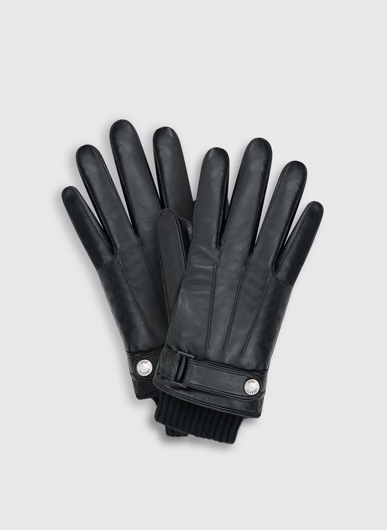 Skórzane czarne rękawiczki męskie 